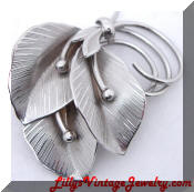 Kramer silver leaf brooch