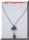 Kramer sapphire rhinestones drop necklace