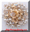 Kramer crystals pearls brooch