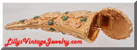 Vintage FLORENZA Jade Asian Themed Horn Pill Box