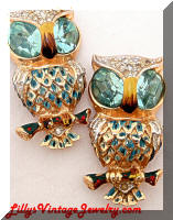 Vintage Hoots CORO Owls Fur Clip Pins