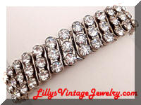 British Hong Kong Art Deco Rhinestones Expansion Bracelet