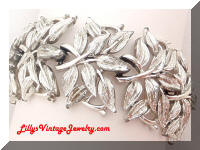 Vintage CORO Silver tone Leaves Bracelet