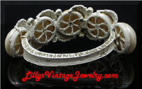 Vintage HAR White AB Rhinestones Baroque Pearls Clamper Bracelet
