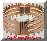 Vintage MONET Golden Crown Hinged Bracelet