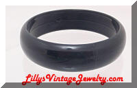 Vintage Black Plastic Bangle Bracelet