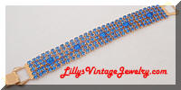 Bright Blue rhinestones wide bracelet