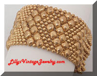 Vintage Golden Metal Beads Mesh Bracelet
