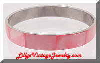 Vintage Dyed Pink MOP Bangle Bracelet