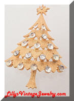 Vintage MYLU Christmas Tree Rhinestones Brooch