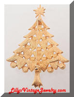 Vintage MYLU Christmas Tree Rhinestones Brooch