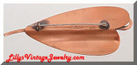 Vintage RENOIR Copper Modernist Leaf Brooch