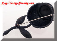 Vintage WEISS Japanned Black Flower Brooch