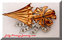 Vintage Art Modern Umbrella Bow Brooch