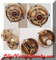 1928 Golden domed cabochon earrings