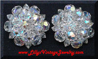 Crystal AB Beaded Vintage Cluster Earrings