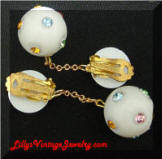 Austria plastic rhinestones drop ball earrings