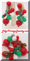 Vintage Germany Dangling Berry Beads Earrings