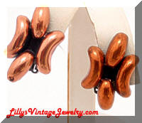 Vintage RENOIR Copper Abstract Earrings