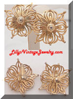 Vintage VENDOME Golden Stylish Earrings
