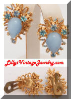 Blue moonglow rhinestones earrings