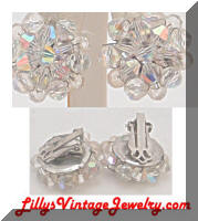 AB Crystals Cluster Vintage Earrings