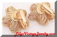 Vintage Golden Twisted Wires Star Earrings