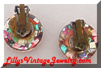 Vintage Lucite Confetti Button Earrings