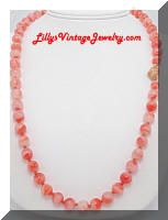 Vintage Orange Swirls Glass Beads Necklace