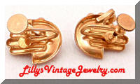 Vintage Retro Modern Rhinestones Golden Earrings