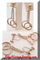 Vintage Gold tone Wedding Rings Earrings