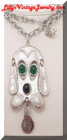 1970's DeLizza & Elster Juliana Cast Dog Pendant Necklace