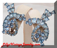 DeLizza and Elster Blue Rhinestone Earrings