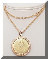 Vintage Golden Bicentennial Coin Pendant Necklace