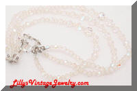 Vintage Triple Strands AB Crystals Necklace
