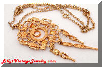 Vintage Golden Nugget Dangle Pendant Necklace