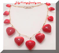 HOBE Long Strawberries Dangling Necklace