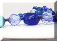 Vintage Blue Beads JAPAN 3 Strands Necklace