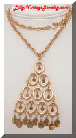 Vintage LISNER Golden Dangles Pendant Necklace