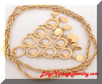 Vintage LISNER Golden Dangles Pendant Necklace