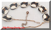 Vintage Black Ovals Golden Necklace