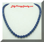 Vintage Cobalt Blue Glass Beads Necklace