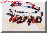 Vintage Middle Eastern Glass Beads Statement Necklace