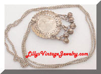 Middle Eastern Silver tone Dangling Bells Pendant Necklace