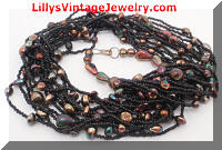 Gorgeous Multi-Strand Glass Beads Necklace