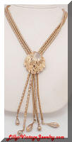 un-signed WHITING & DAVIS Leaf Dangles Vintage Necklace