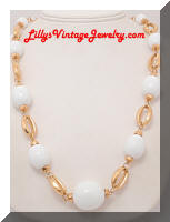 Golden White Beads Chunky Necklace