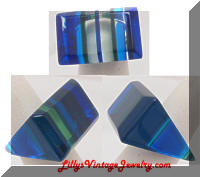 Groovy 1960s Blue Lucite Ring