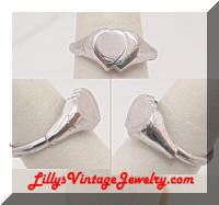Vintage Sarah COVENTRY Silver Heart to Heart Ring