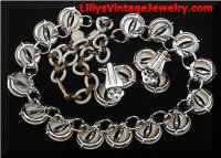 Vintage LISNER White Inserts Necklace Earrings Set